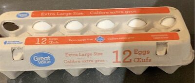 12 Extra-Large Eggs, white.
