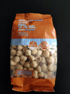 Avellana tostada 0% sal añadida
