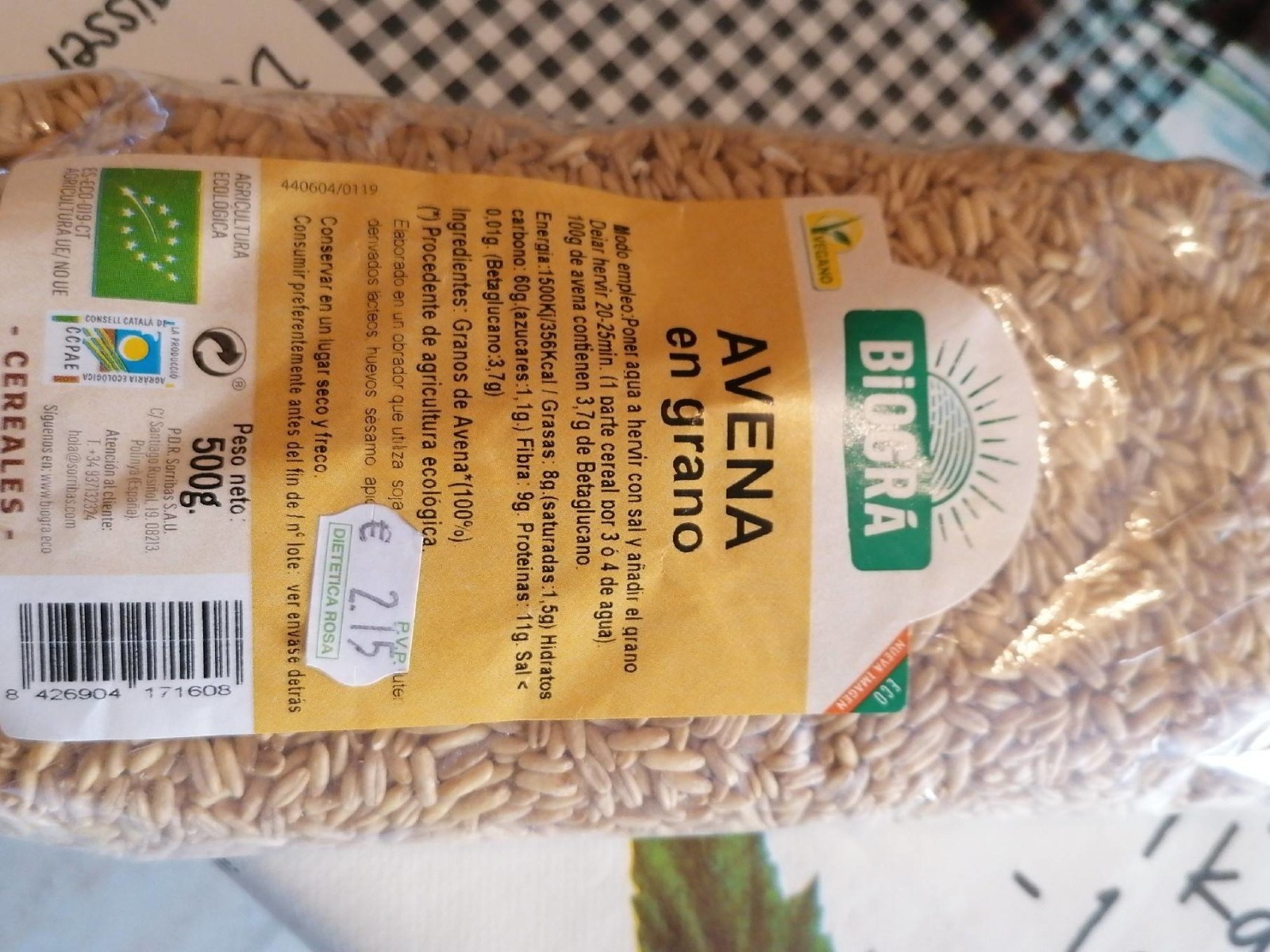 Avena en grano