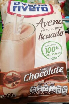 Avena en polvo para licuado sabor chocolate