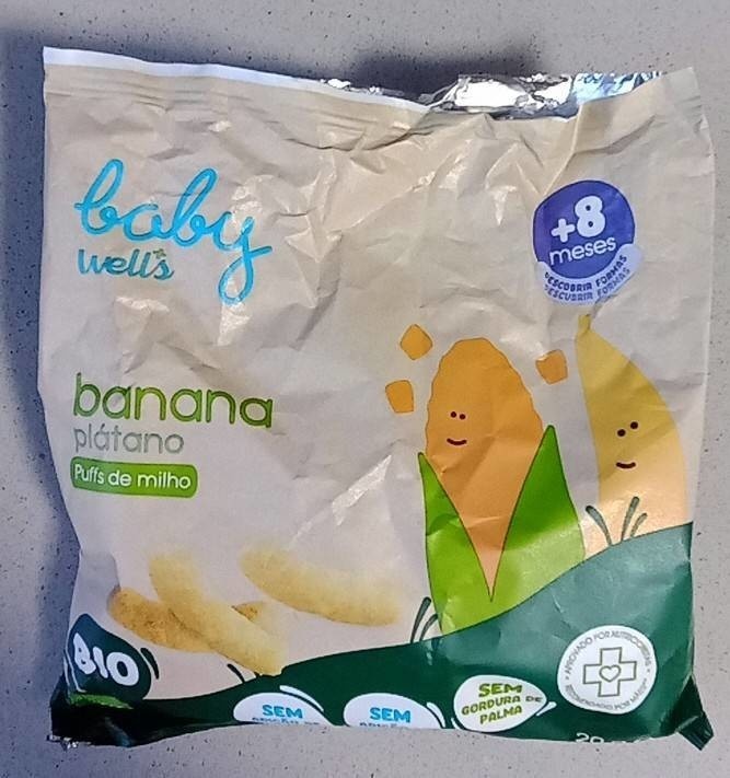 Banana plátano Puffs de milho