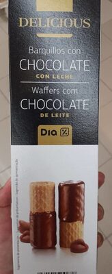 Barquillos con chocolate con leche