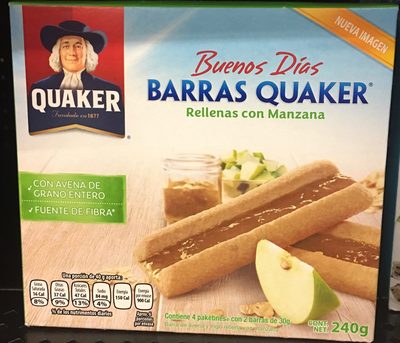 Barras Quaker rellenas con manzanas