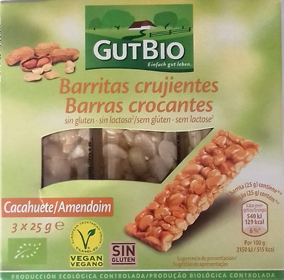 Barritas crujientes cacahuete