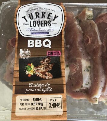 BBQ chuleta de pavo al ajillo