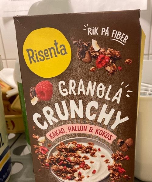 Risenta Crunchy Granola: Kakao, hallon & kokos