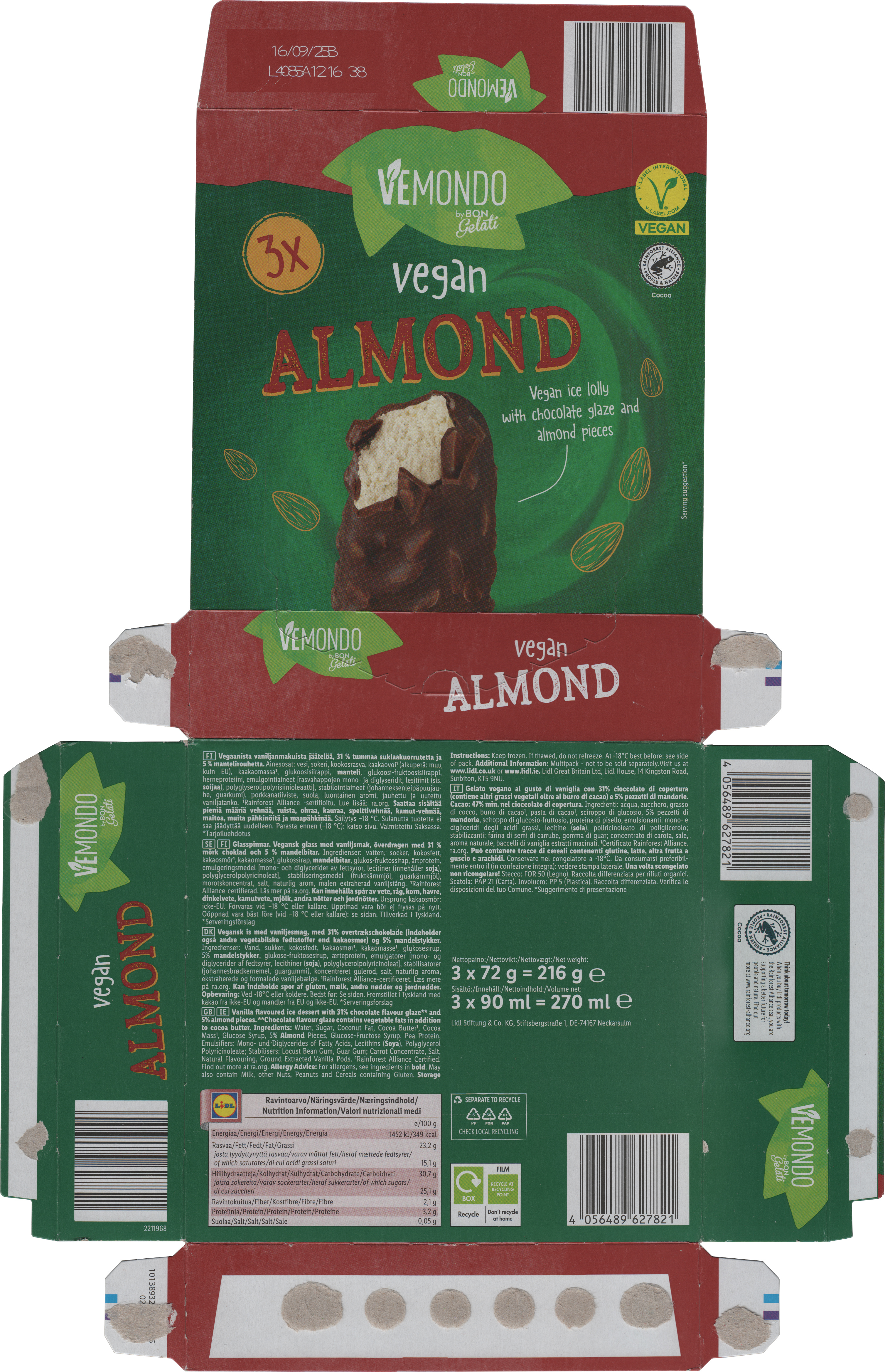 Vemondo veganska mandel glasspinnar