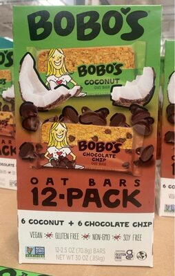 6 Coconut & 6 Chocolate Chip Bars, 12 pack