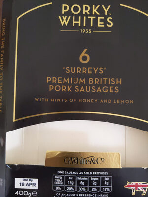 6 Surrey Premium Pork Sausages
