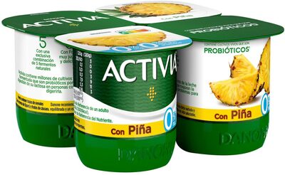 Activia con trozos de piña